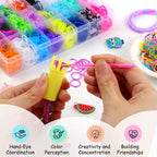 Phinus 2000+ Rubber Band Bracelet Kit, Loom Bracelet Making Kit with 1 Crown Loom, 100 S-Hooks, 5 Pendants, 1 Small Needle, 1 Instruction, Premium Rubber Bands for Weaving DIY Crafting Gift