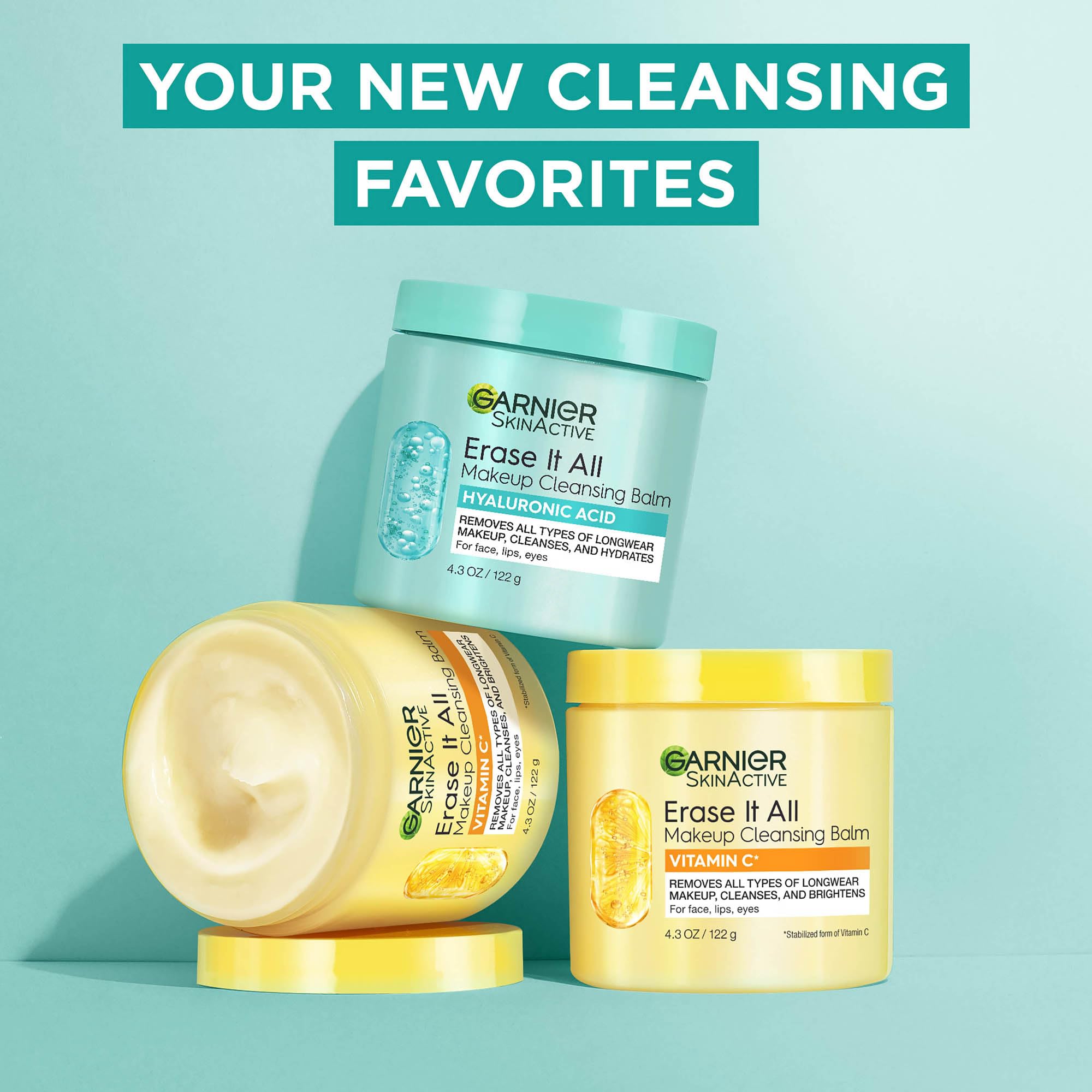 Garnier Erase It All Makeup Cleansing Balm with Hyaluronic Acid, Replumping Facial Cleanser and Makeup Remover, 4.2 Oz (Pack of 6)