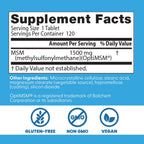 Doctor's BEST MSM Supplement 1500mg for Men & Women, Skin, 120 Tablets