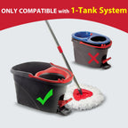 Spin Mop Replacement Set for EasyWring 1-Tank, 2 Heads, Handle, Base, Brush
