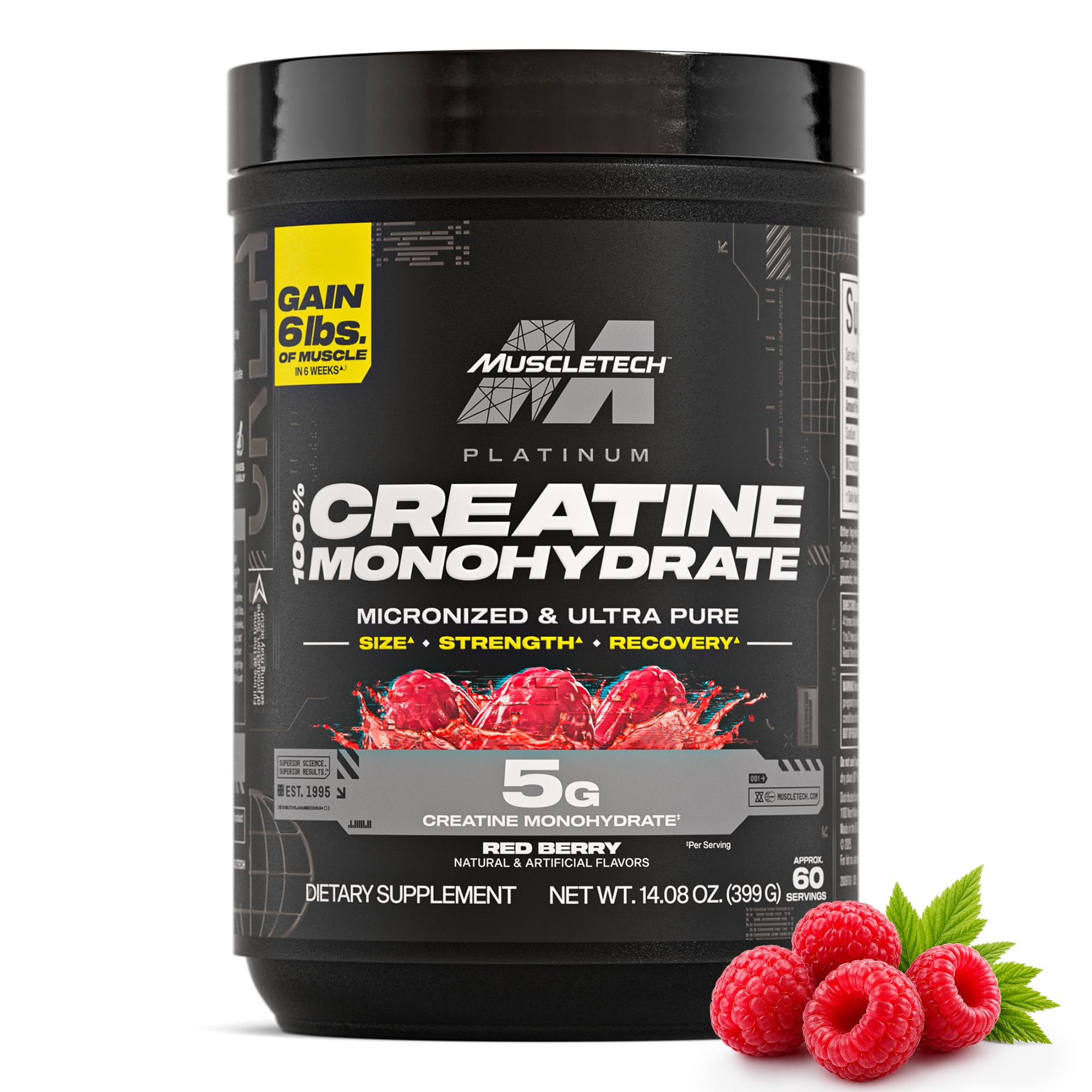 MuscleTech Creatine Monohydrate Powder, Platinum Pure (80 Servings) | Unflavored Micronized Creatine for Men & Women - Workout Supplements for Performance & Muscle Recovery - Packaging May Vary