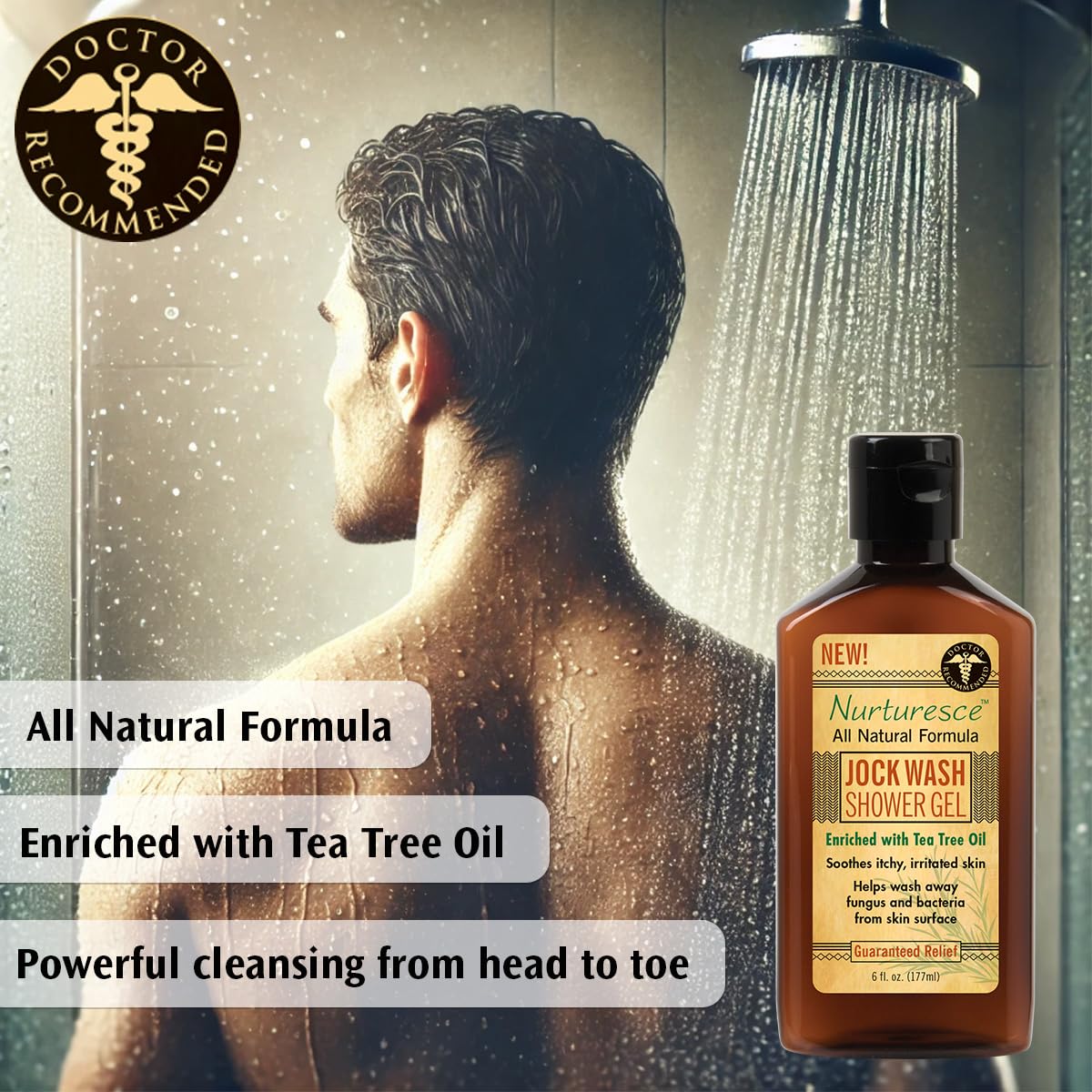 Pedifix Nurturesce Jock Wash Shower Gel, Tea Tree Oil, 6 fl oz