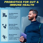 DRFOSTER Probiotics for Men Digestive Health, 120 Billion CFU, 90 Capsules | with Digestive Enzymes & Prebiotics & Saw Palmetto & Cranberry for Gut, Prostate & Urinary Tract Health, Shelf Stable