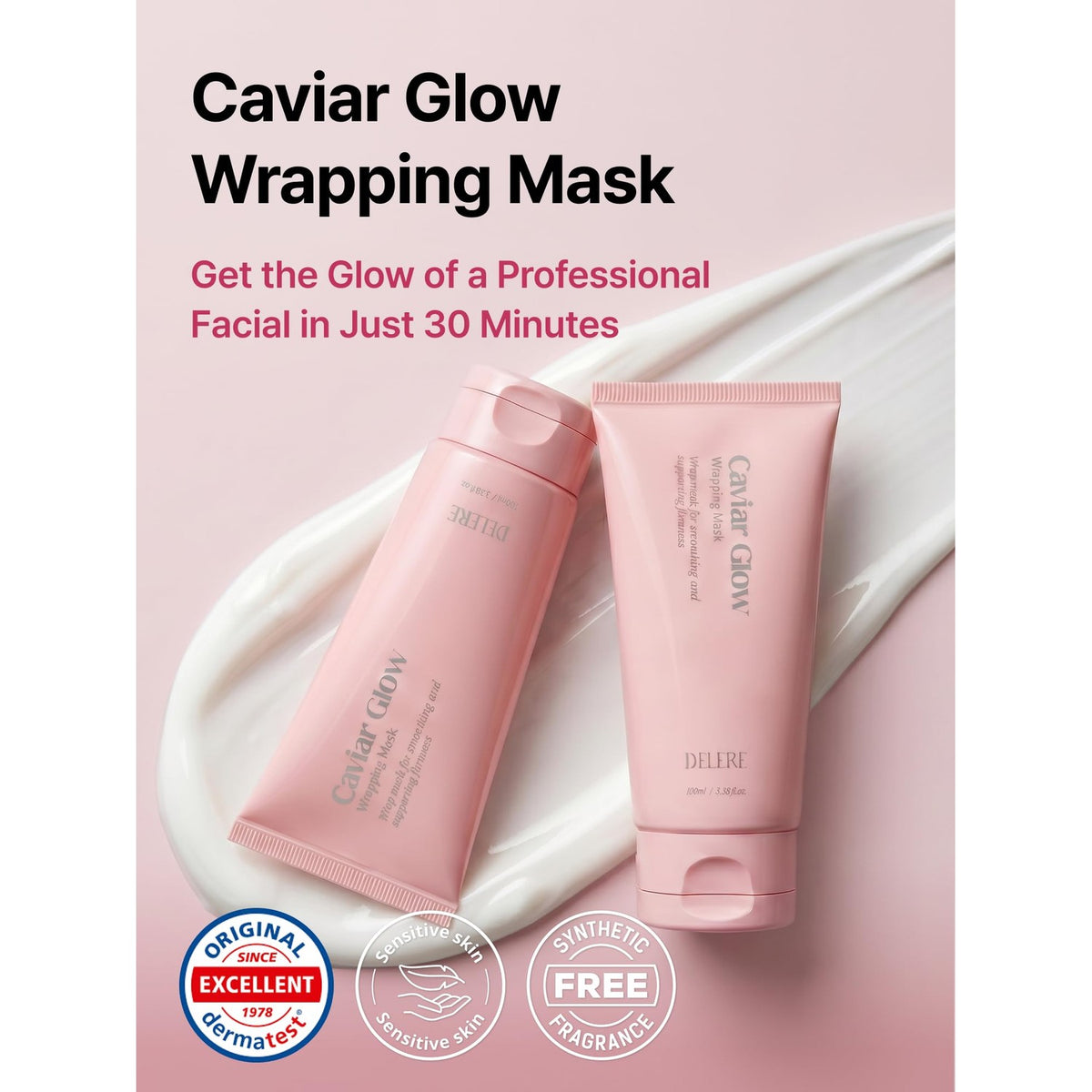 Caviar Glow Collagen Wrapping Mask, Korean Peel-Off Mask, Glass Skin face