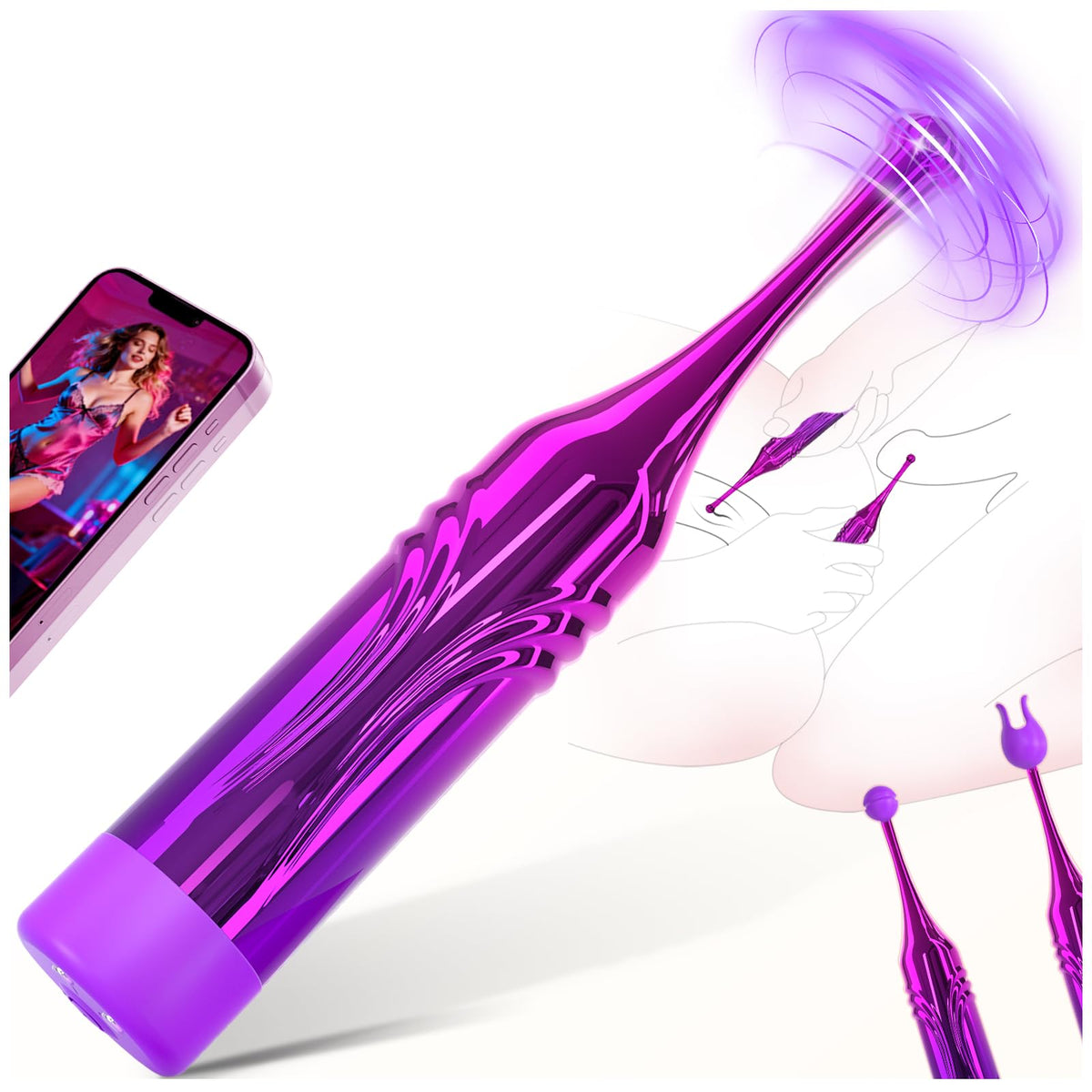 Bullet Wand Clitoris Vibrator, High Frequency Women Adult Sex Toys
