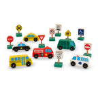 Buy now Melissa & Doug Wooden Vehicles and Traffic Signs with 6 Cars and 9 Signs at indiglob india