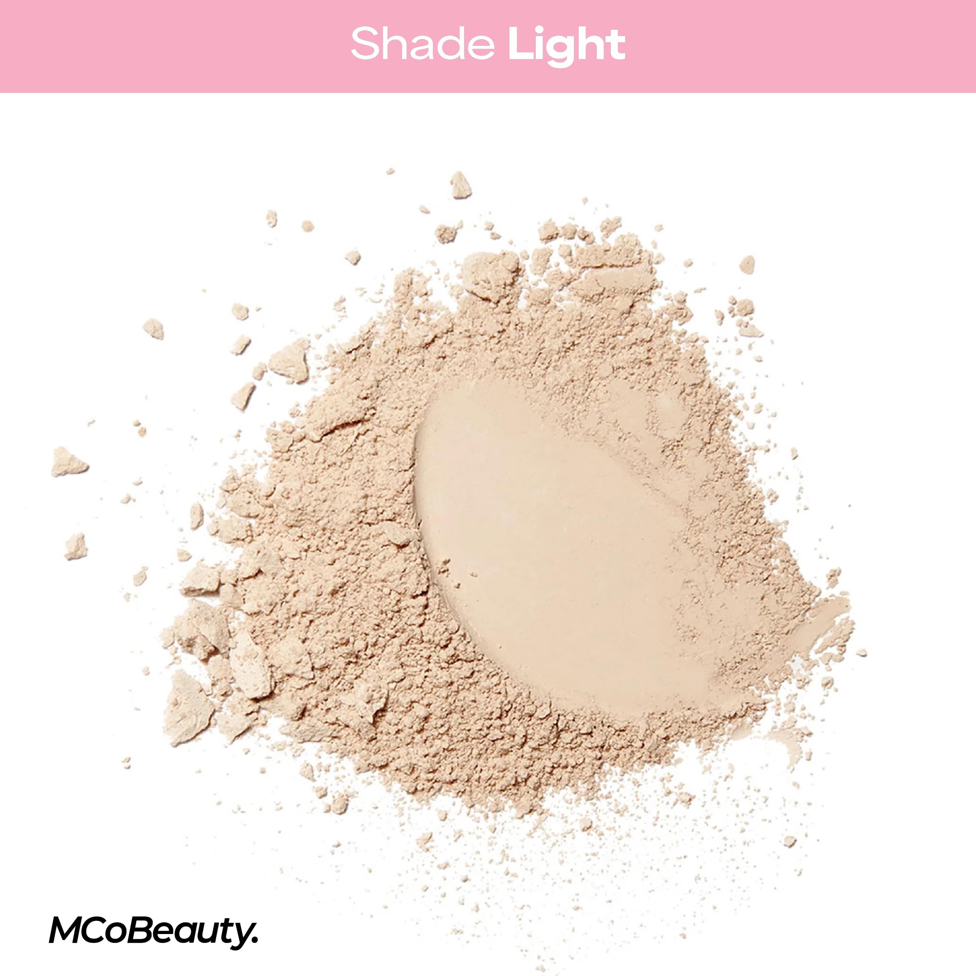 MCoBeauty Miracle Flawless Pressed Powder - 1 Light | Compact, Soft Focus Blurring, Finishing & Setting Makeup, Hydrating, Vegan & Cruelty Free