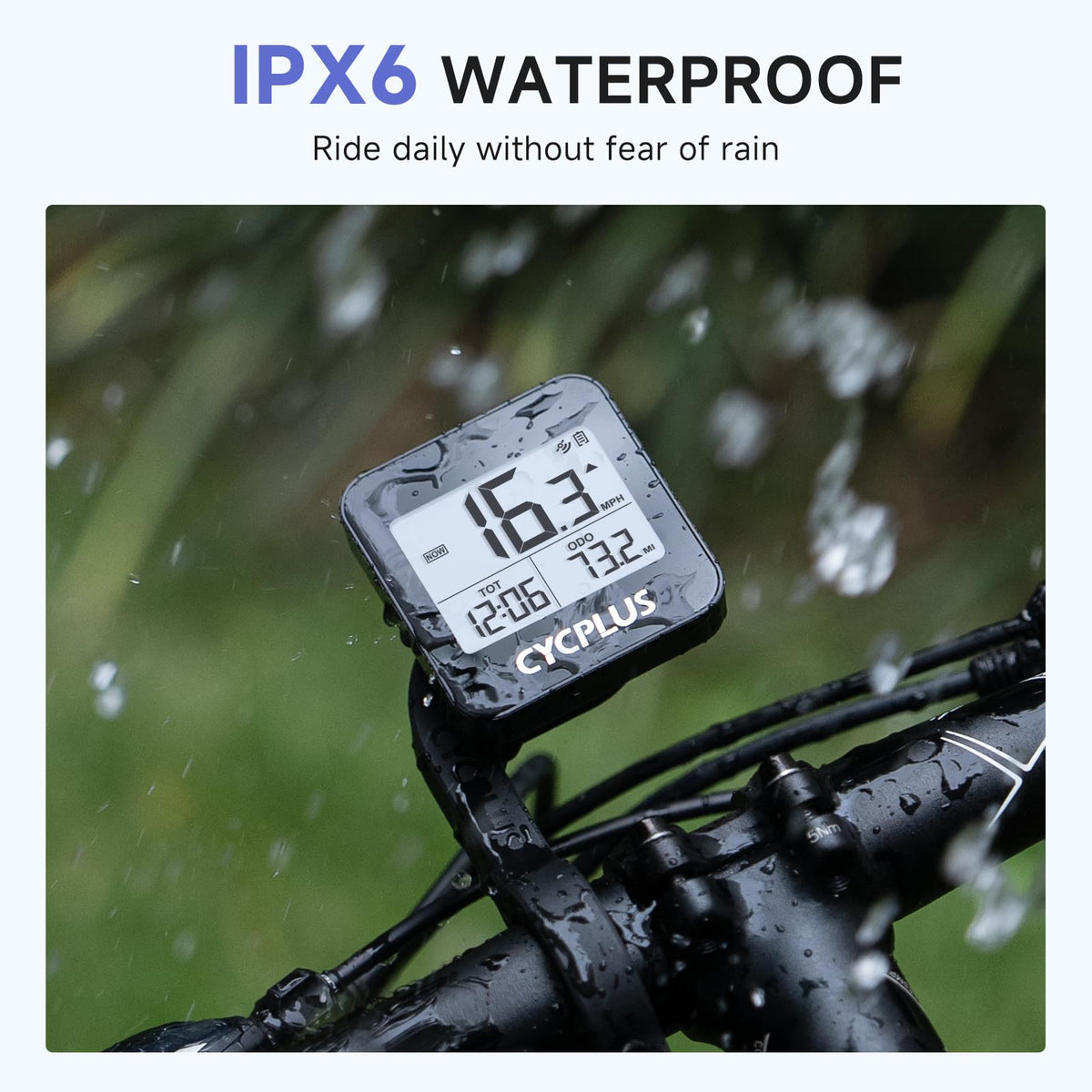 CYCPLUS Wireless GPS Bike Computer G1, 70g, 2.0" Screen, IPX6, 1200mAh