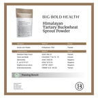 BIG BOLD HEALTH Himalayan Tartary Buckwheat Sprout Powder - Rich in Polyphenols & Prebiotic Fiber - Non-GMO, Gluten-Free, Grain-Free, Vegetarian - 30 Servings