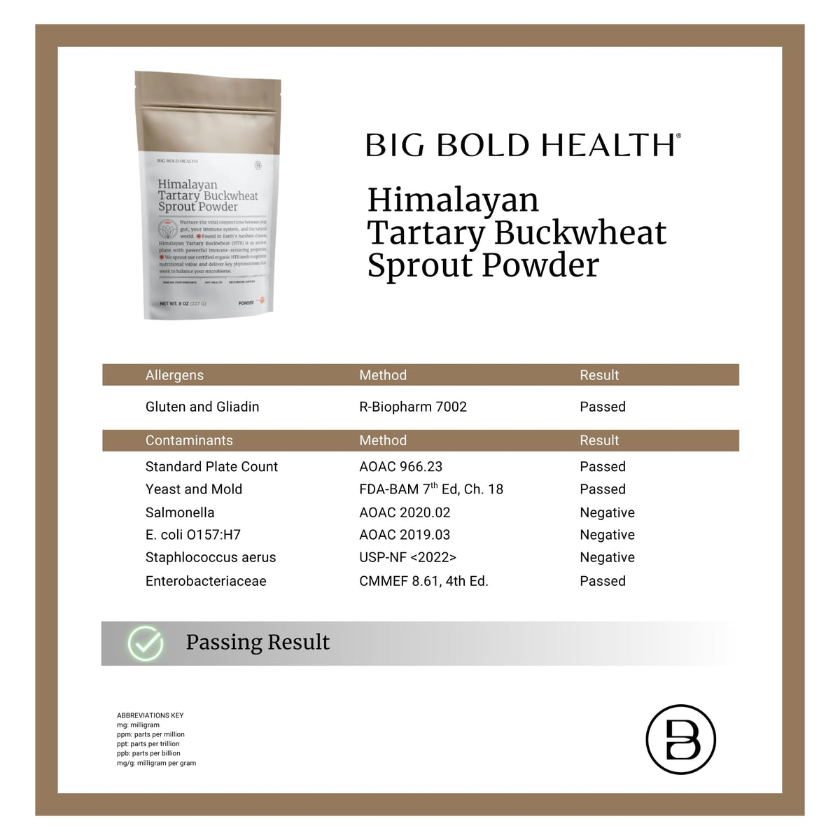 BIG BOLD HEALTH Himalayan Tartary Buckwheat Sprout Powder - Rich in Polyphenols & Prebiotic Fiber - Non-GMO, Gluten-Free, Grain-Free, Vegetarian - 30 Servings