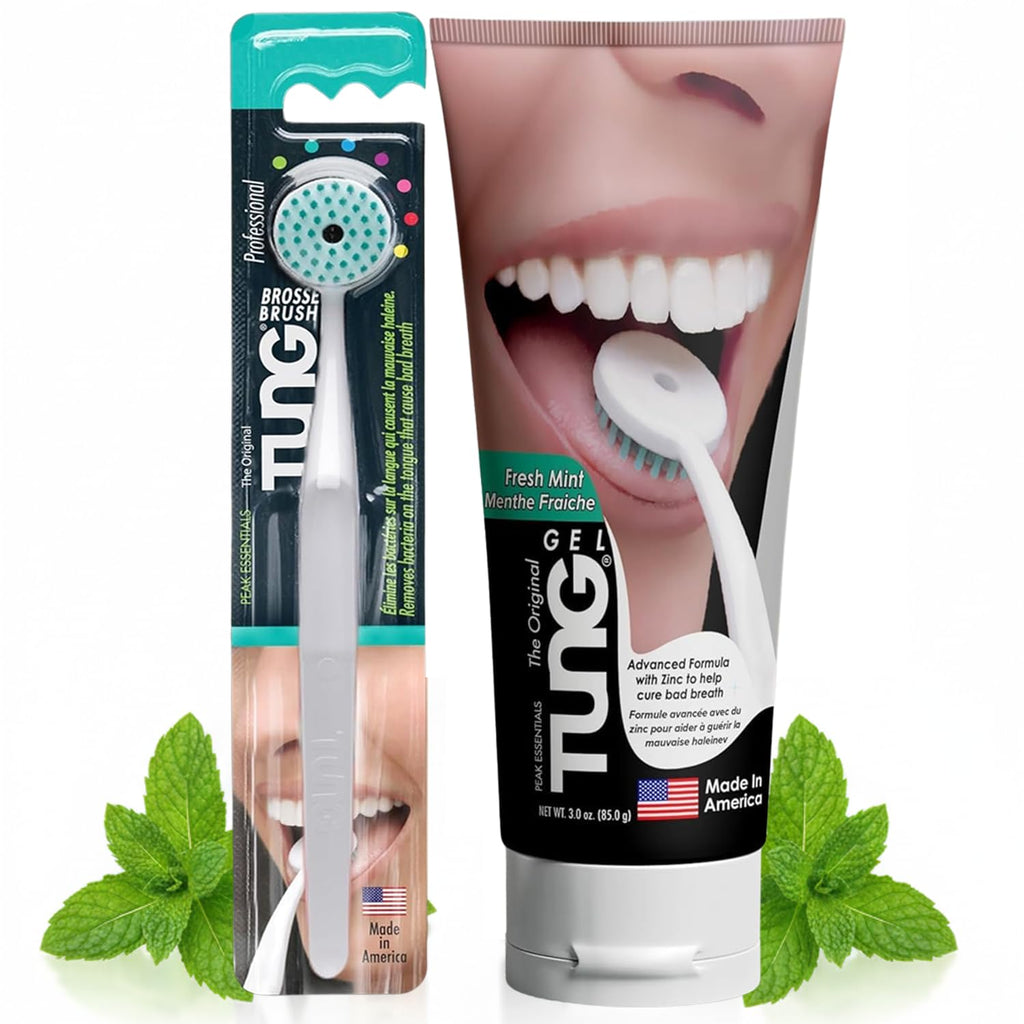 Buy now Tung Tongue Cleaning Kit, Tung Brush and Gel, Bad Breath Odor Eliminator, Halitosis Defense, USA Made (Set of 1) at indiglob india