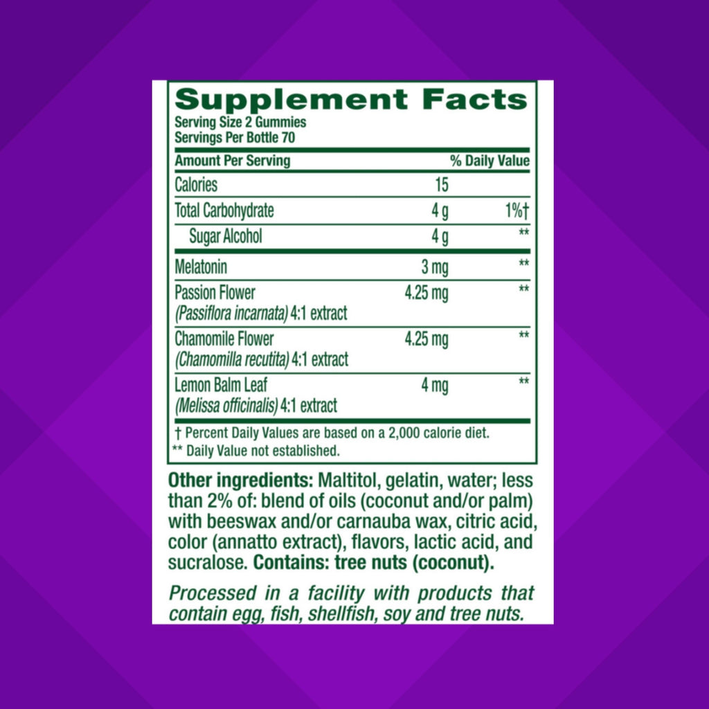 Vitafusion Melatonin Gummy Vitamins, 140 Count (Pack of 1) | Peach and White Tea Flavors | Gluten and Dairy Free Supplement
