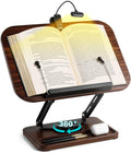Book Stand with Light & Storage, Book Holders for Reading Hands Free