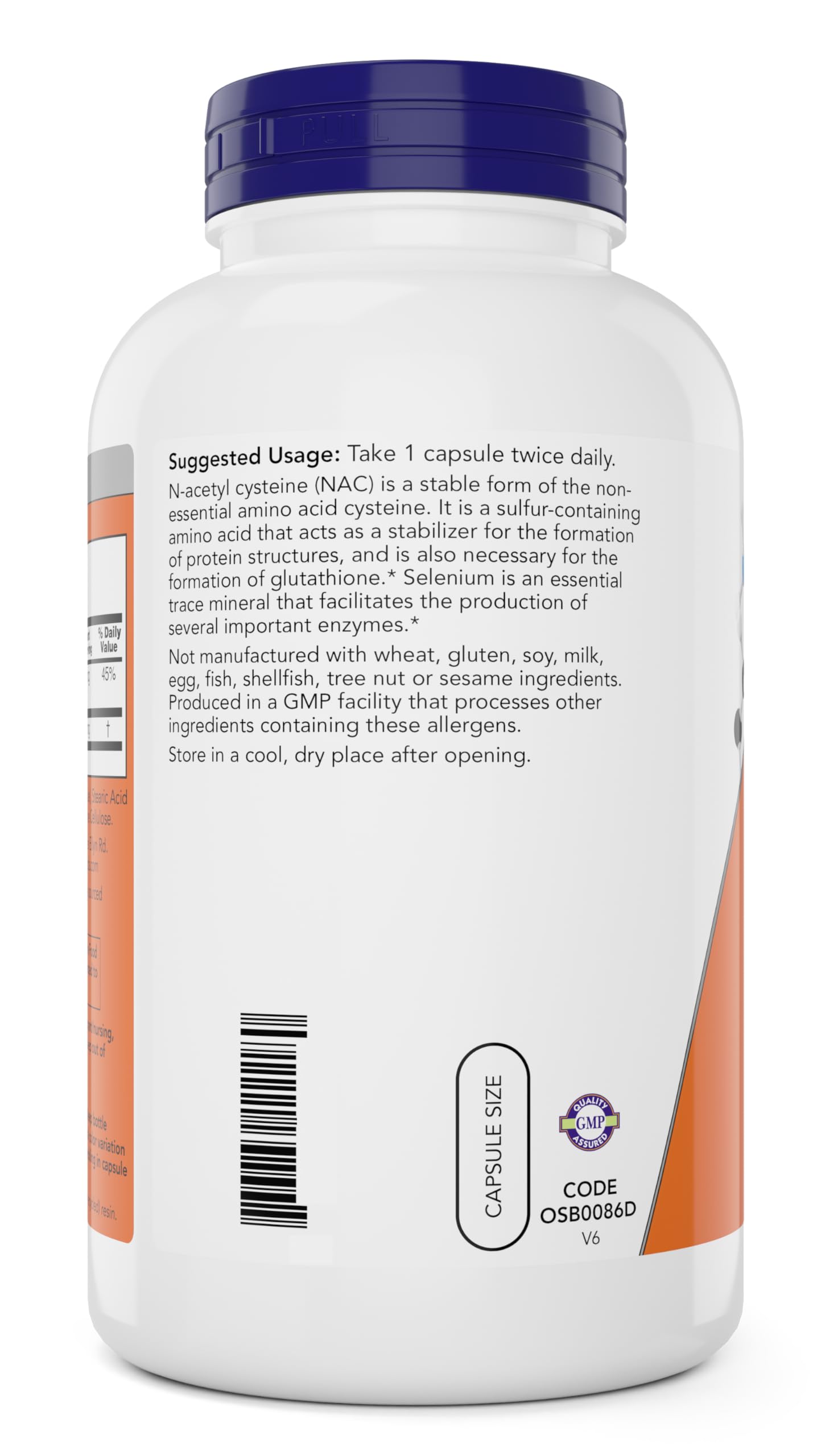 Buy now Now NAC 600 mg, 400 Capsules, N-Acetyl Cysteine with Selenium at indiglob india