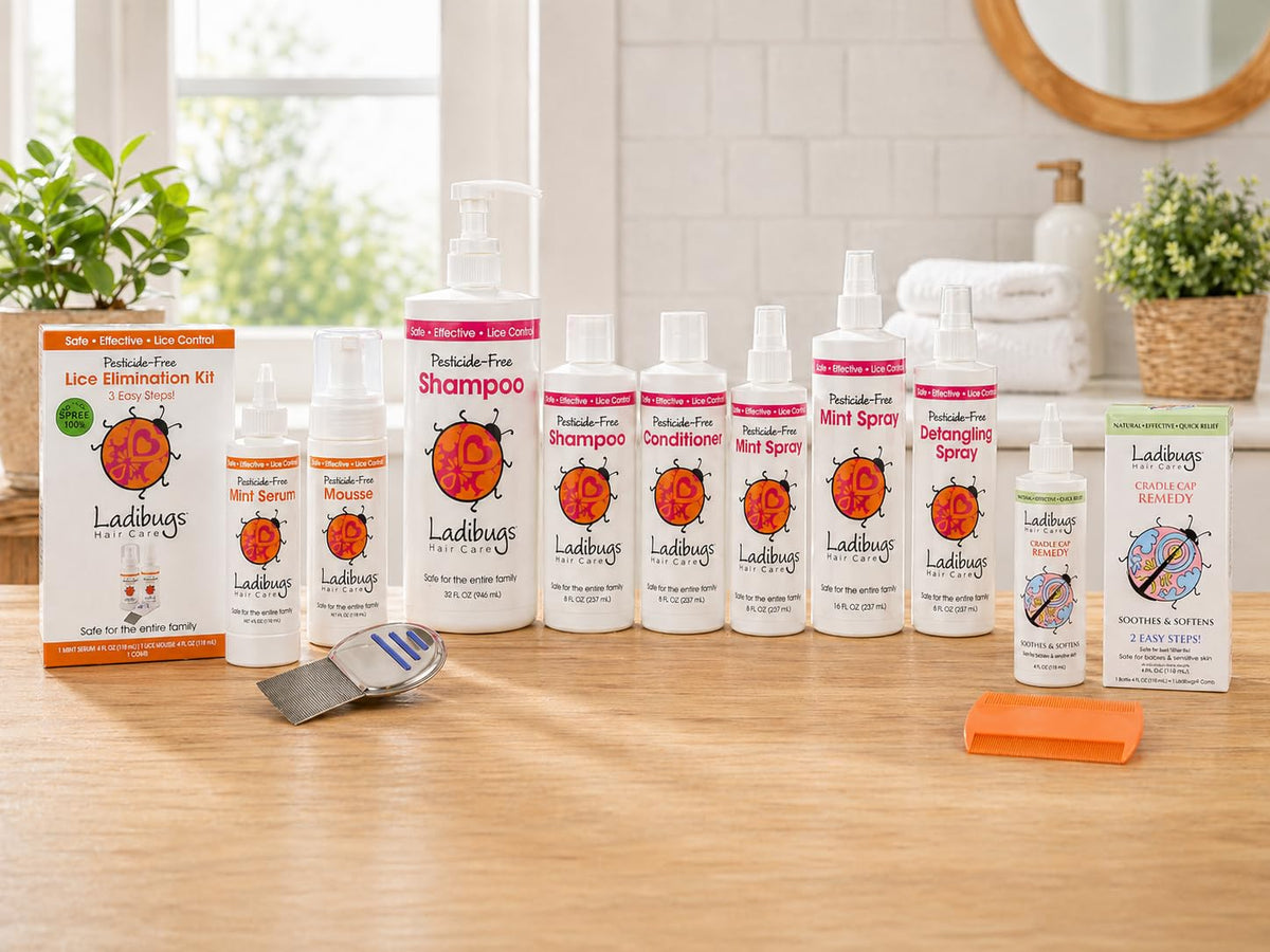 Ladibugs Cradle Cap Remedy Kit - 2-Step Serum & Comb Scale Remover