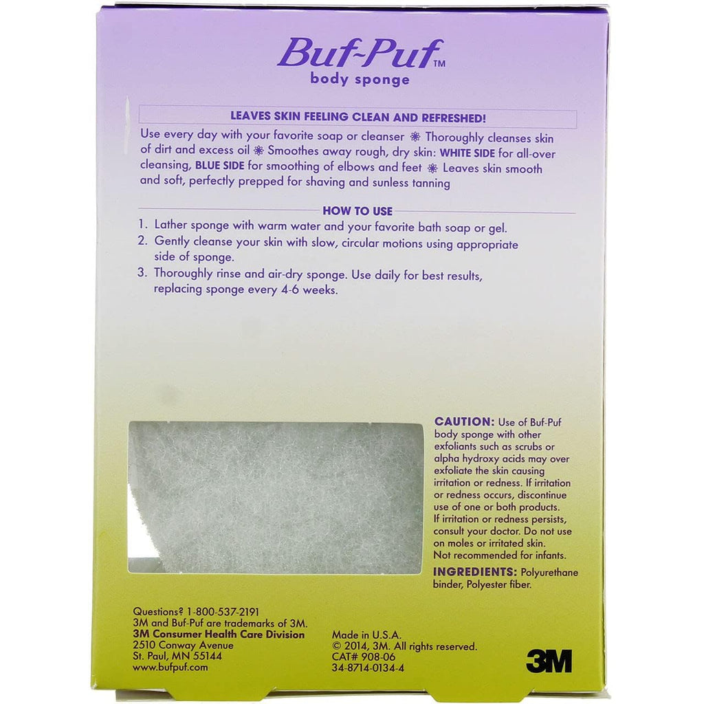 Buy now Buf-Puf Body Sponge, Bath Sponge, Dermatologist Developed, Cleanses Skin of Dirt, and Excess Oil, Reusable, Exfoliating, 5 Count at indiglob india