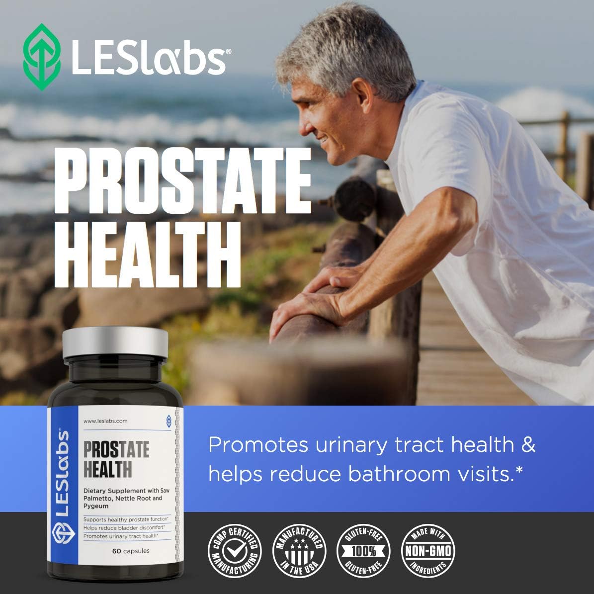 Buy now LES Labs Prostate Health â€“ Prostate Support, Urinary Tract Health, Fewer Bathroom Visits & Improved Sleep â€“ Saw Palmetto, Pygeum, Beta Sitosterol & Nettle Root â€“ Non-GMO Supplement â€“ 60 Capsules at indiglob india