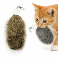 2 Pack Natural Rabbit Fur Cat Toy Refills – Silent Interactive Cat Toys for Indoor Cats, Handmade Replacement Heads with Secure Connector for Cat Wand Toys