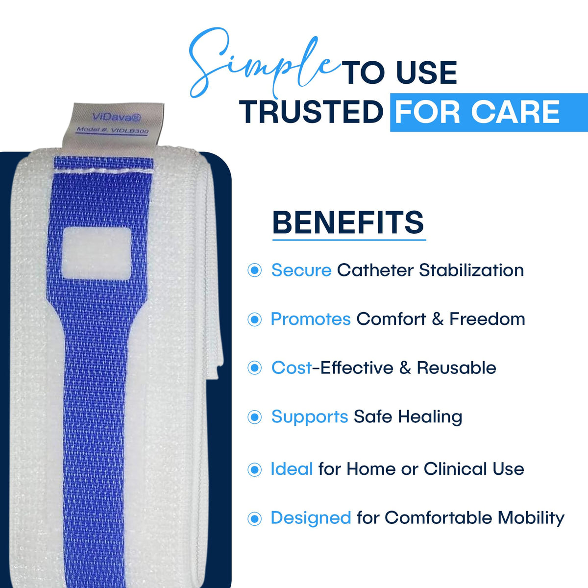 (3-Pack) Foley Catheter Leg Strap for Men and Women – 23" x 2" Adjustable Urinary Drainage Tube Holder with Anti-Slip Silicone Grip – Washable, Reusable Medical Securement Stabilizer”
