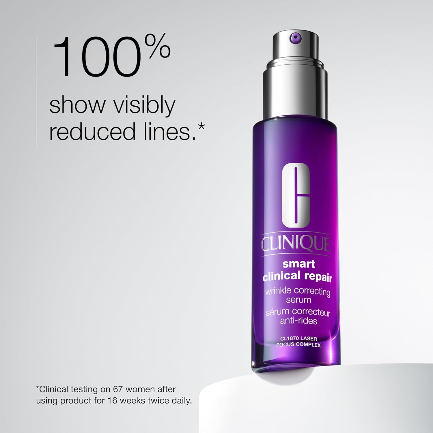 Buy now Clinique Smart Clinical Repair Wrinkle Correcting Anti Aging Face Serum With Hyaluronic Acid, Peptides + Advanced Retinoid Serum For All Skin Types | Hydrating at indiglob india