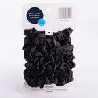 Amazon Basics Satin Scrunchies – No Crease, No Damage Hair Ties – Frizz Free, Gentle, Stylish Scrunchies. Black, 8 Count, For Thin and Normal Hair