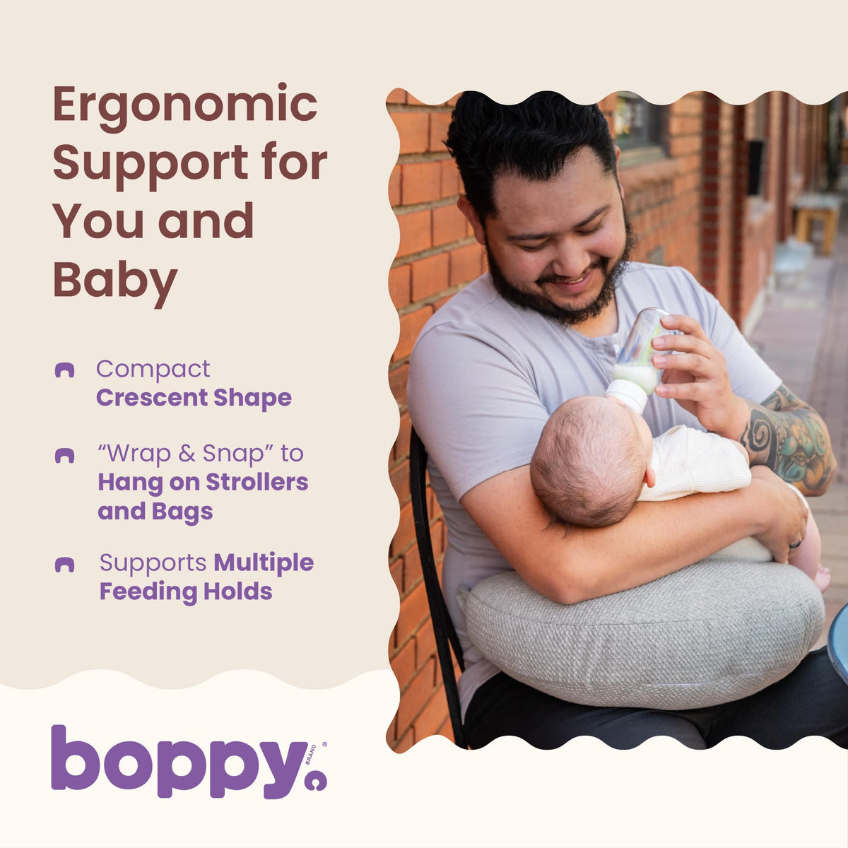 Boppy Anywhere Travel Nursing Pillow, Compact Breastfeeding Support Pillow