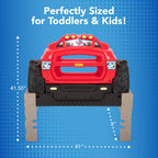 Buy now Simplay3 Monster Truck Headboard, Twin Size Plastic Car Bed Headboard for Kids, Toddlers and Boys with Toy Car Storage - Red, Made in USA at indiglob india