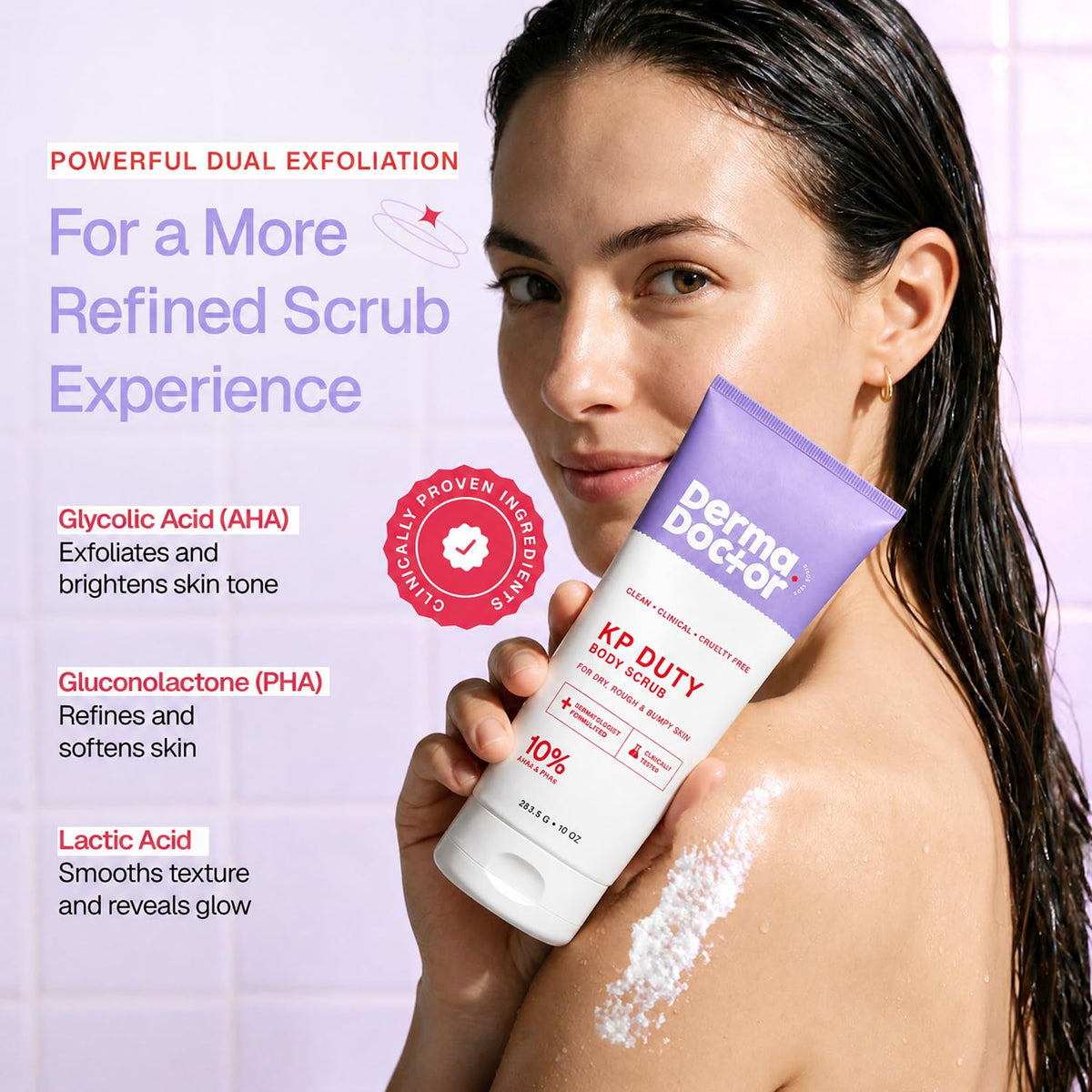 DERMAdoctor KP Bump Eraser Body Scrub, 10% AHAs + PHAs, Rough & Bumpy Skin