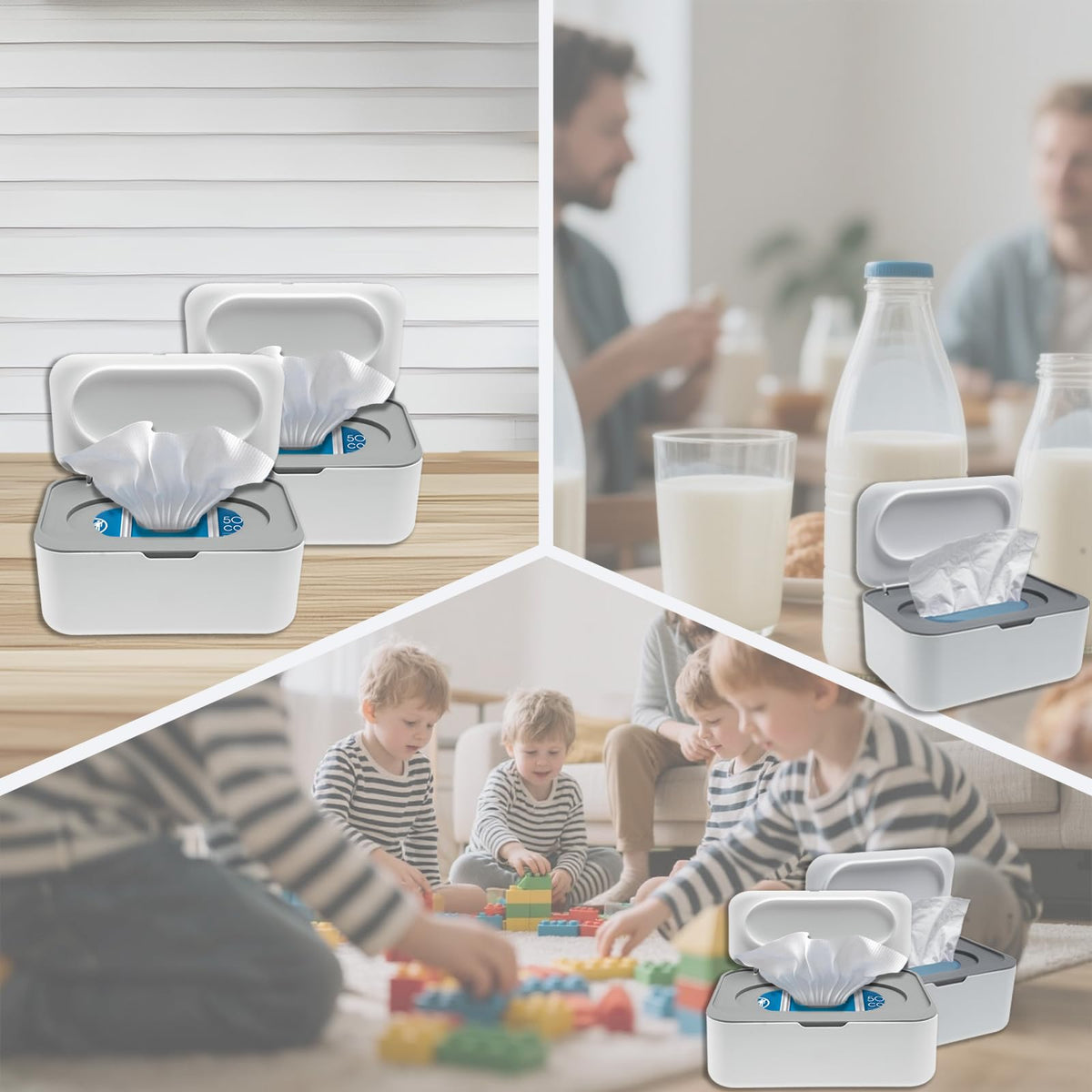 Flushable Wipes Dispenser Compatible with Cottonelle, Wipe Holder for Bathroom with Leak-Proof, Baby Wipes Container Diaper Wipe Dispenser for Home, Office, Cars