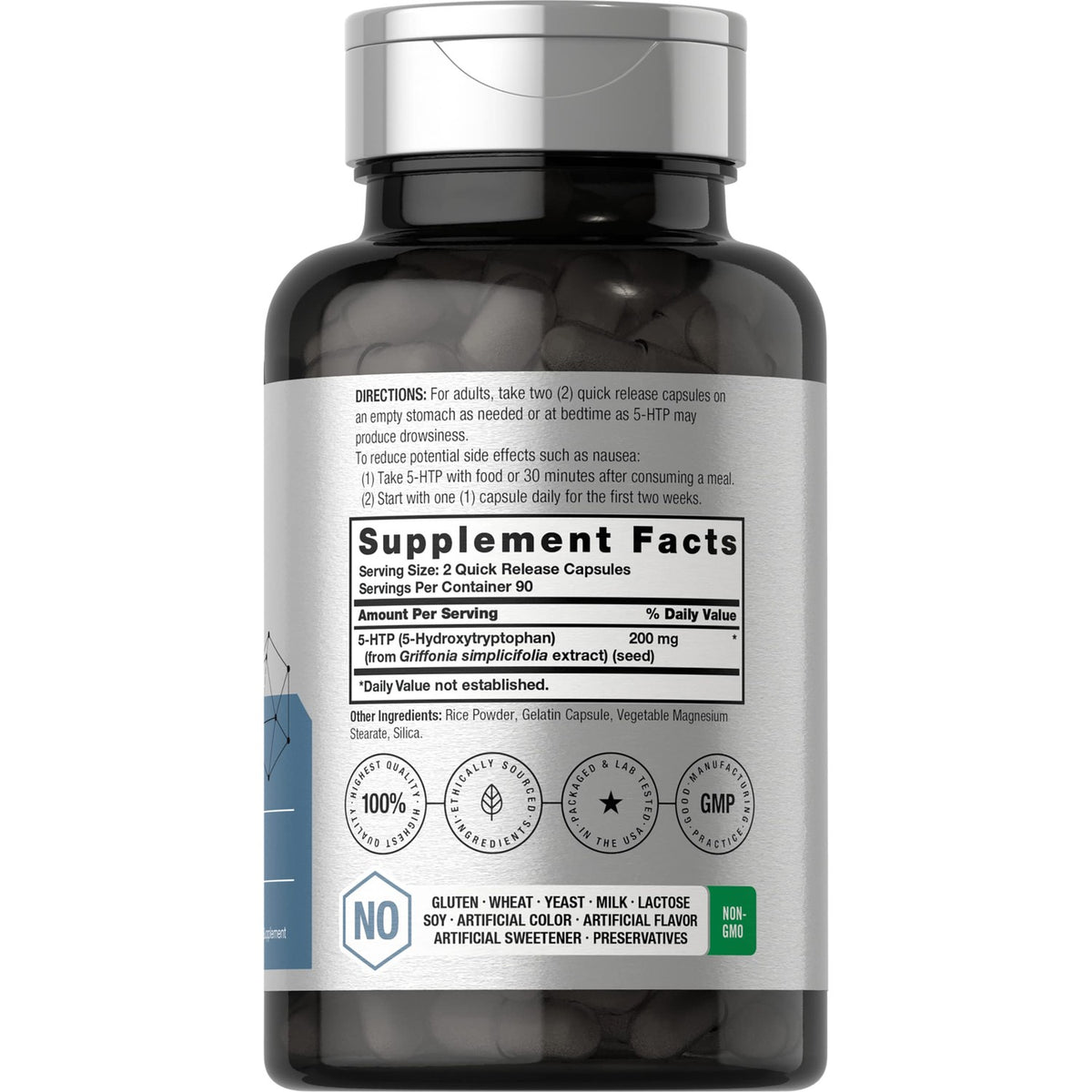 Horbäach 5HTP 200mg Supplement | 180 Capsules | 5 Hydroxytryptophan