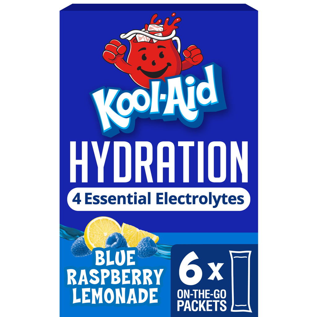 Kool-Aid Hydration Drink Mix, 6 Packets, Blue Raspberry Lemonade, 1.32 oz