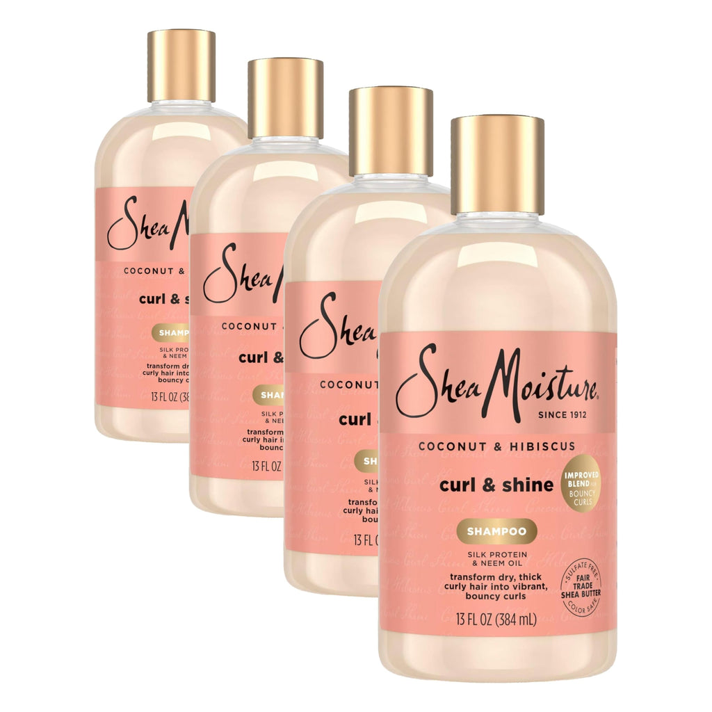 Shea Moisture Coconut & Hibiscus Shampoo for Curly Hair Hydrating 24oz | For curly hair - instantly hydrates, defines, and boosts shine with Coconut Oil, Neem Oil, and Silk Protein.