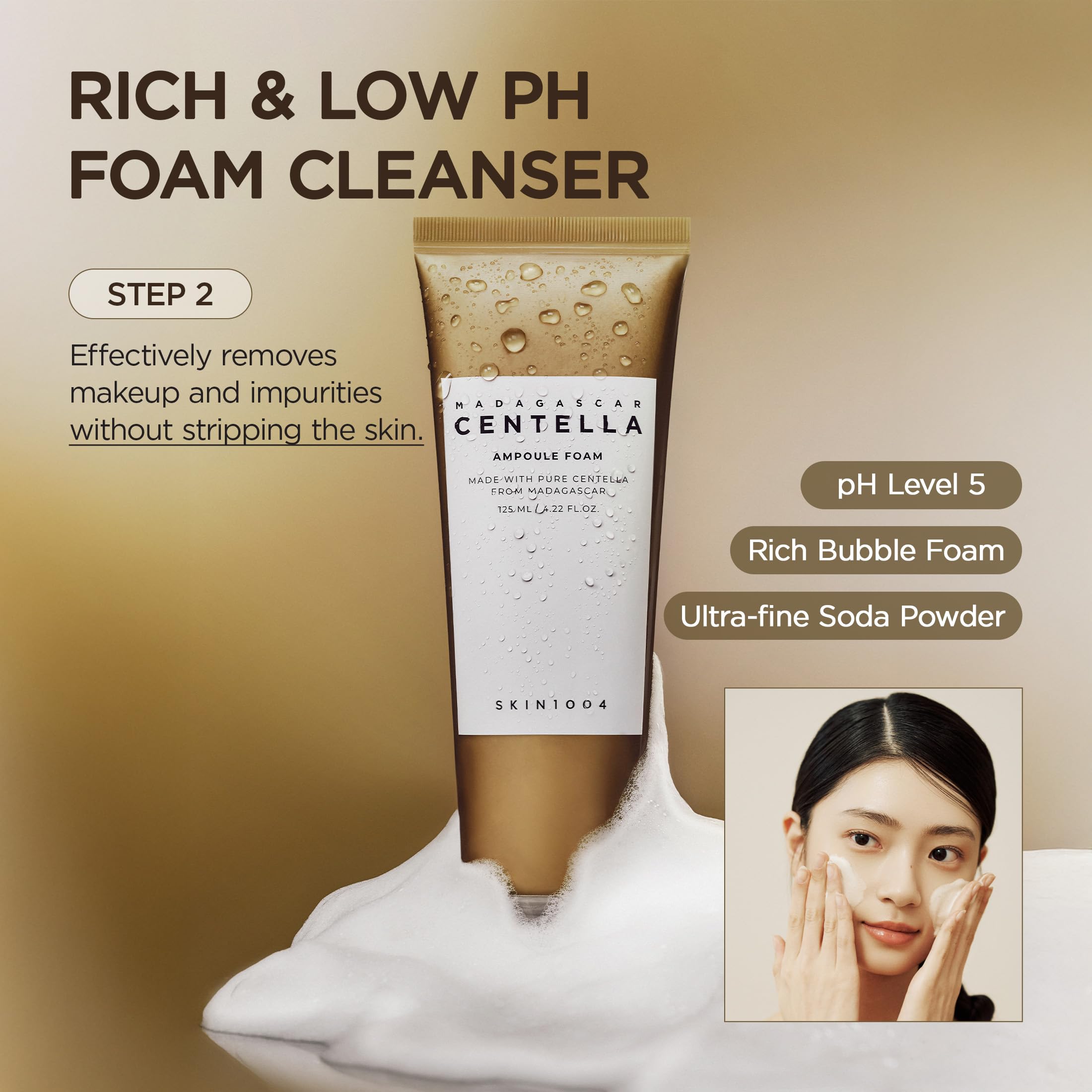 SKIN1004 Centella Double Cleansing Duo, Cleansing Oil 6.76 fl.oz & Ampoule Foam Cleanser 4.23 fl.oz, Korean Gentle Face Cleanser Gift Set, Makeup Remover with Madagascar Centella, Korean Skincare