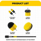 Buy now Holikme 6Pack Drill Brush Power Scrubber Cleaning Brush Extended Long Attachment Set All Purpose Drill Scrub Brushes Kit for Grout, Floor, Tub, Shower, Tile, Bathroom and Kitchen Surface，Yellow at indiglob india