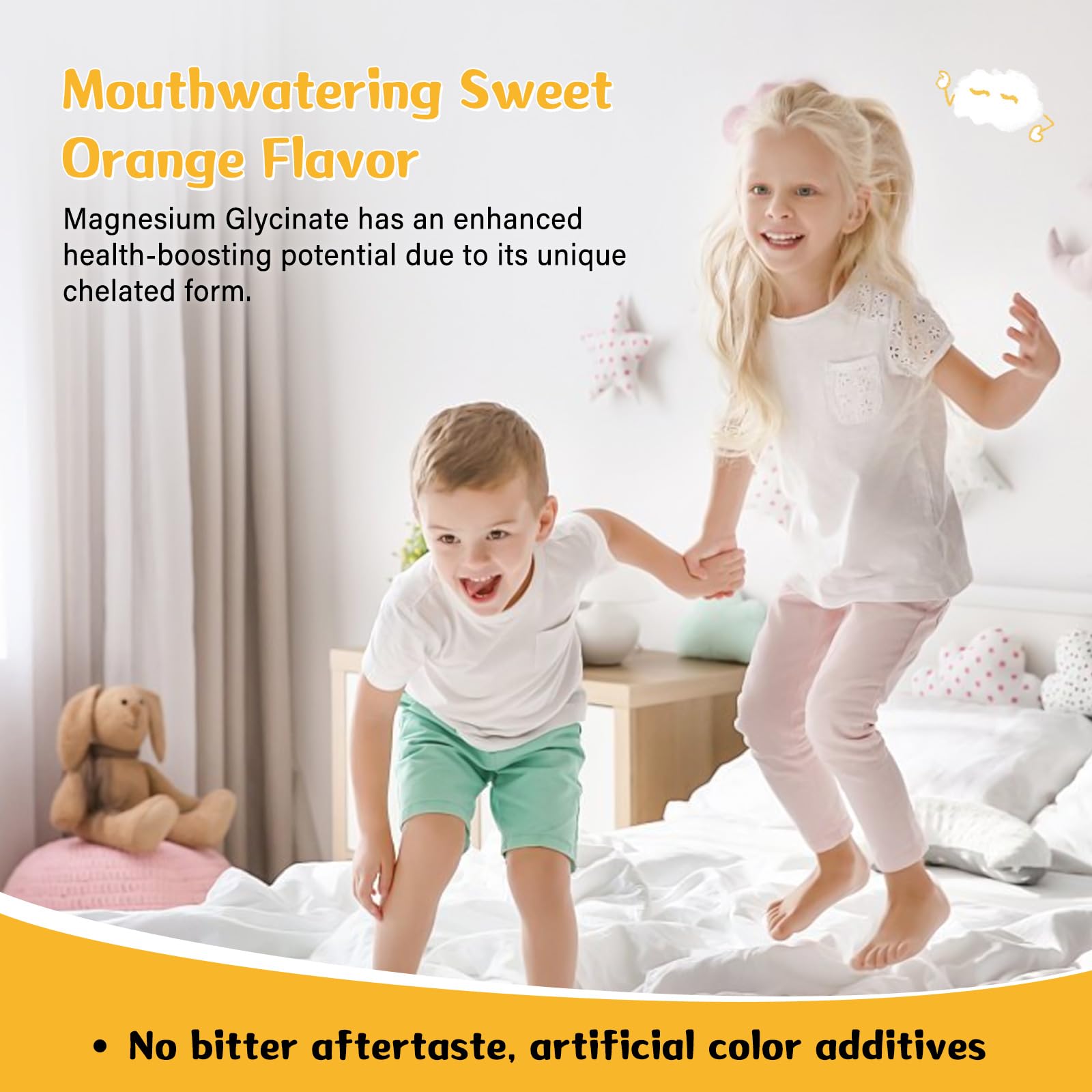 Magnesium Glycinate Gummies for Kids & Adults, 120 Count | Magnesium Glycinate 300mg per Serving, Supplement with L-Theanine, Lemon Balm & Vitamin B12