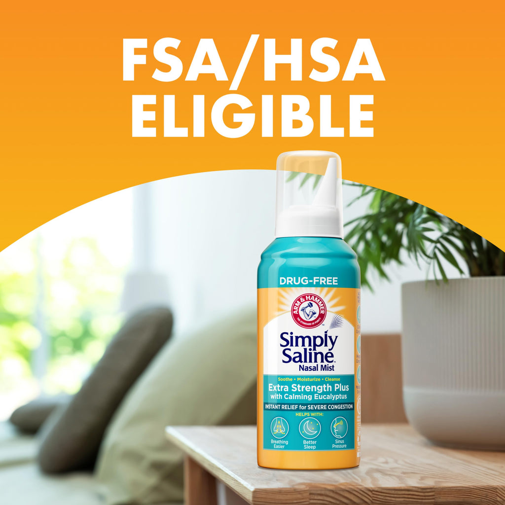 Buy now ARM & Hammer Simply Saline Extra Strength Plus Eucalyptus Nasal Mist for Severe Congestion, 4.6 oz at indiglob india