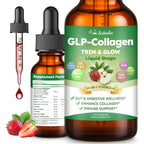 10-in-1 Liquid Collagen for Women, GLP Friendly Multi Collagen | Trim & Glow Hydrolyzed Collagen Burn Drops w. Hyaluronic Acid Biotin Green Tea & ACV, Digestive Gut Skin Health & Hair Growth