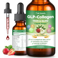 10-in-1 Liquid Collagen for Women, GLP Friendly Multi Collagen | Trim & Glow Hydrolyzed Collagen Burn Drops w. Hyaluronic Acid Biotin Green Tea & ACV, Digestive Gut Skin Health & Hair Growth