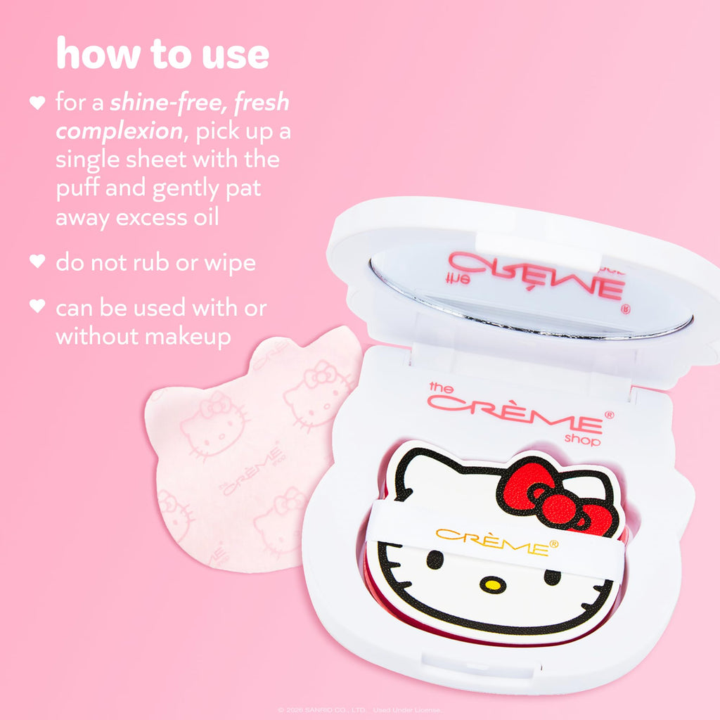 The Crème Shop Hello Kitty Mattifying Blotting Paper with Mirror and Puff