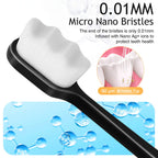 Buy now Adult Extra Soft Toothbrush with 20000 Soft Bristles, (Pack of 6) Micro Nano Manual Toothbrushes for Protect Sensitive Gums, Black/White at indiglob india