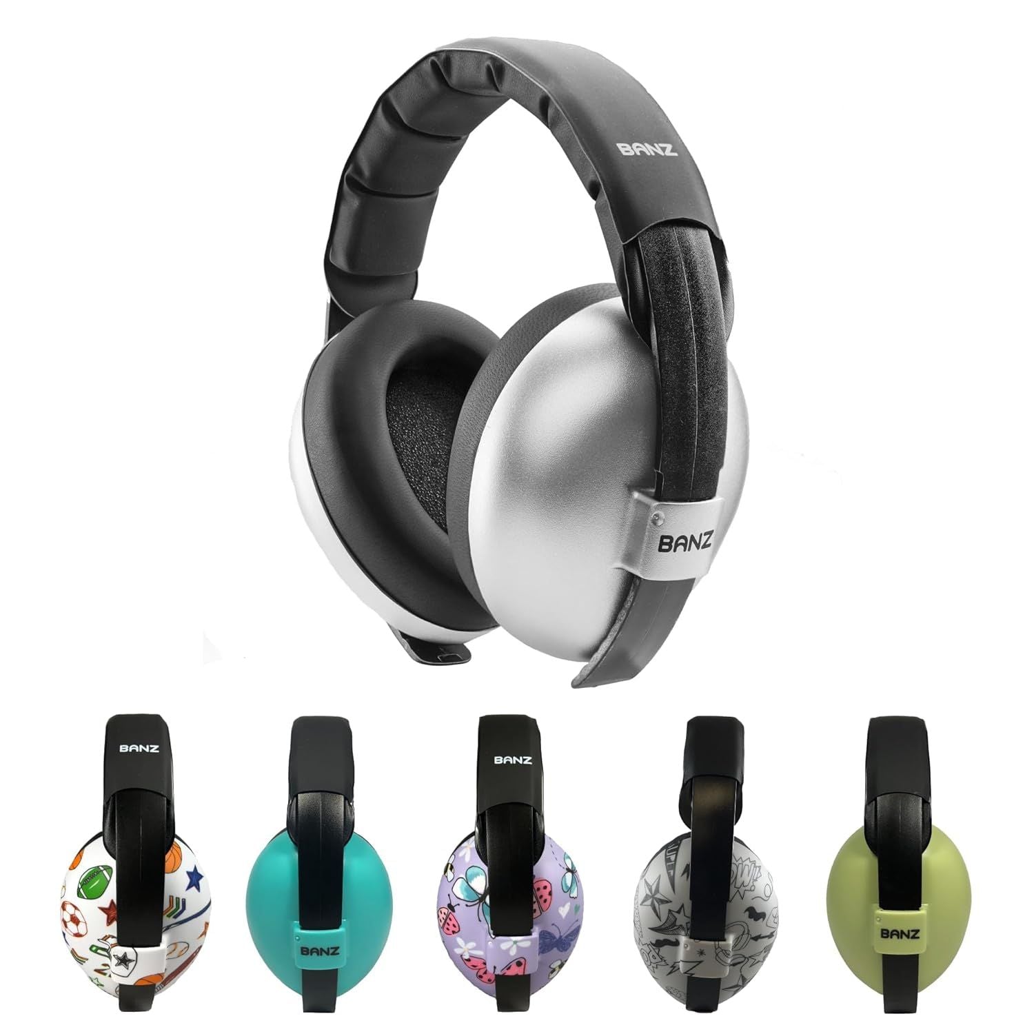 Buy now Banz Bubzee Baby Headphones for Noise Protection - Baby Ear Muffs, Newborn Infant & Toddler, 0 to 36 Months, Adjustable Silver at indiglob india