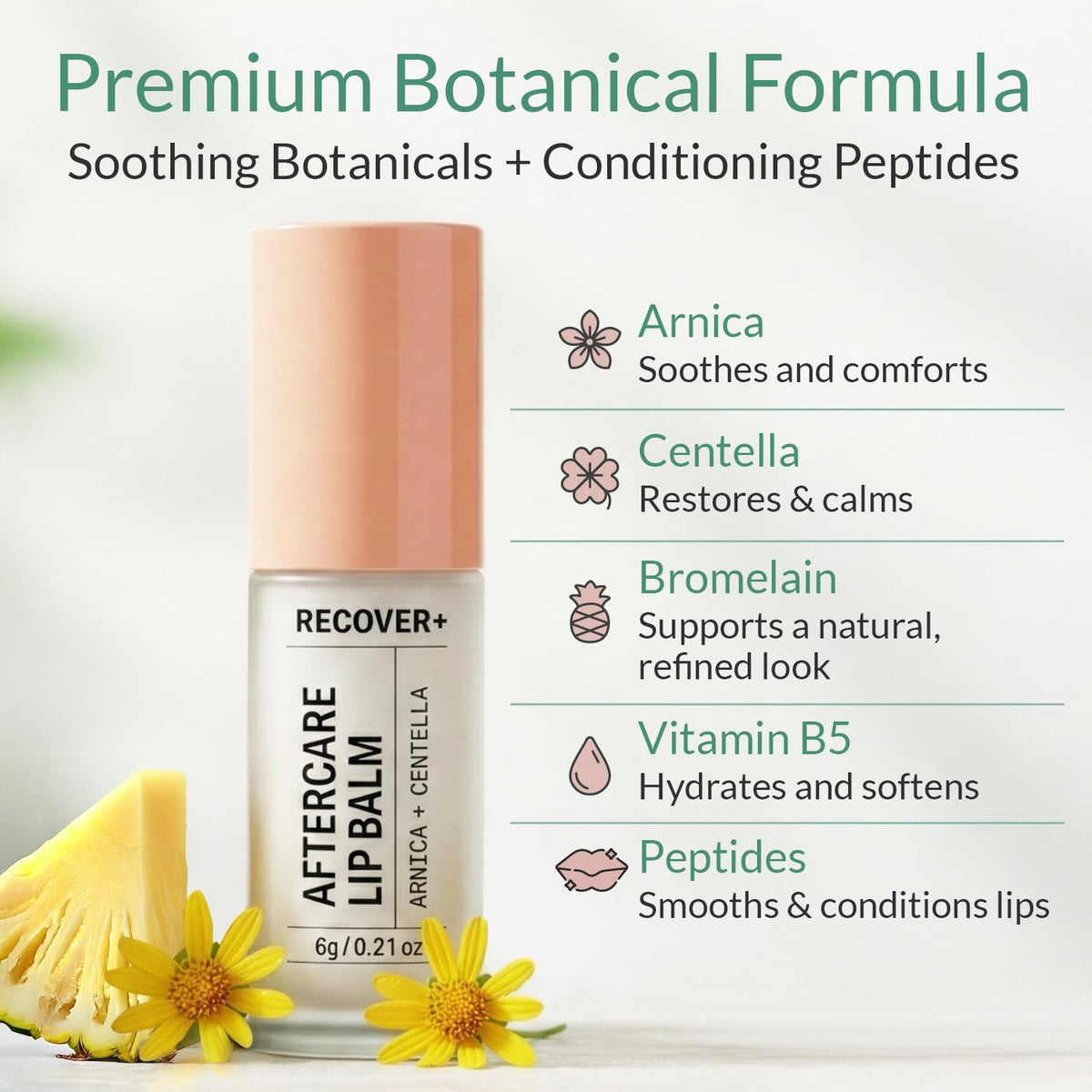 Arnica Lip Balm for Lip Filler Aftercare, Botanical Post-Injection Care