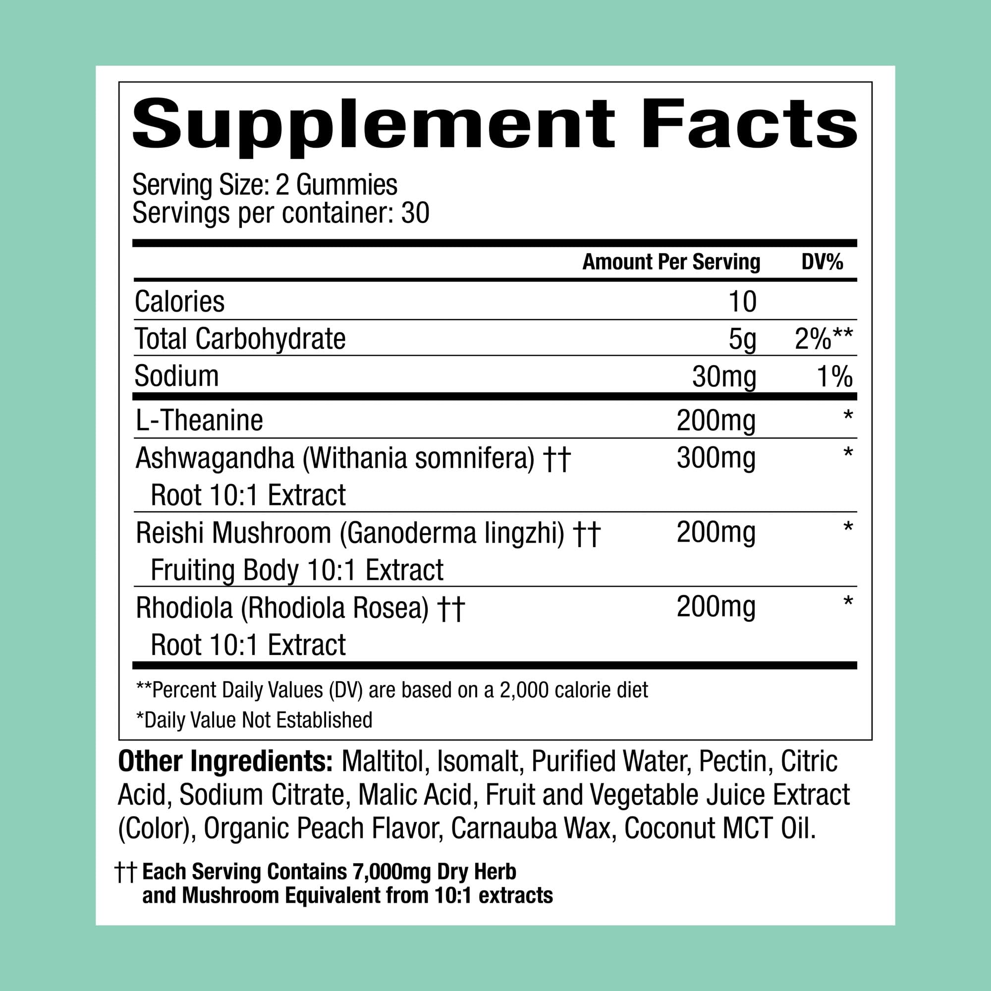 Plant People WonderCalm Mushroom & Ashwagandha Gummies, Peach Flavor 60ct | Natural Calm Gummies to Ease Stress & Boost Mood for Adults Without Sugar, Gluten or Artificial Colors, Vegan-Friendly
