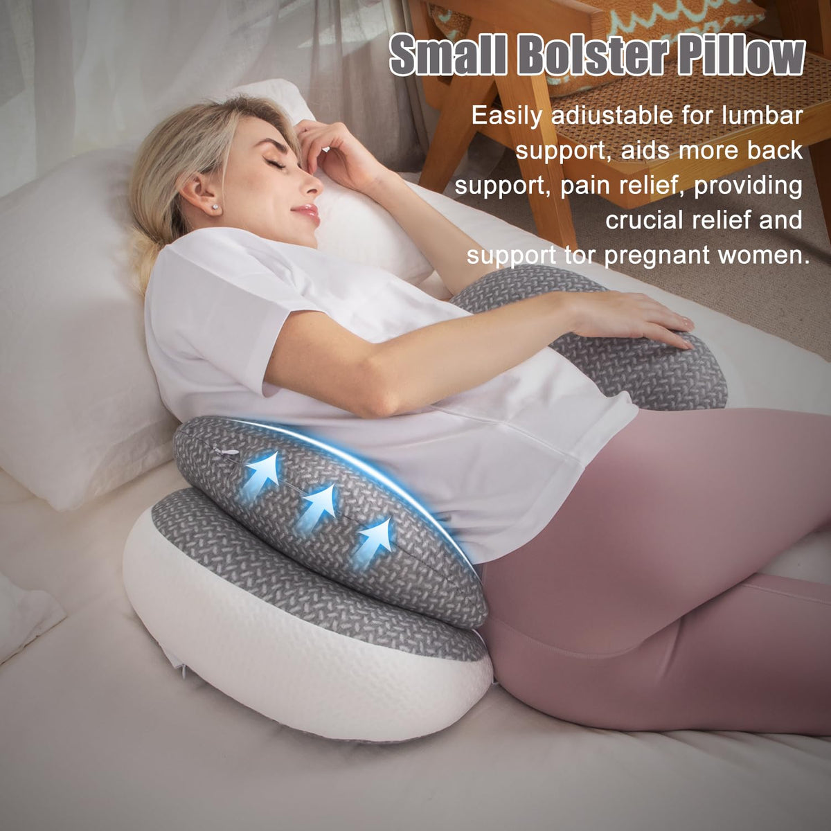 Chilling Home Portable Pregnancy Pillow, W Shaped Pregnancy Wedge Pillow