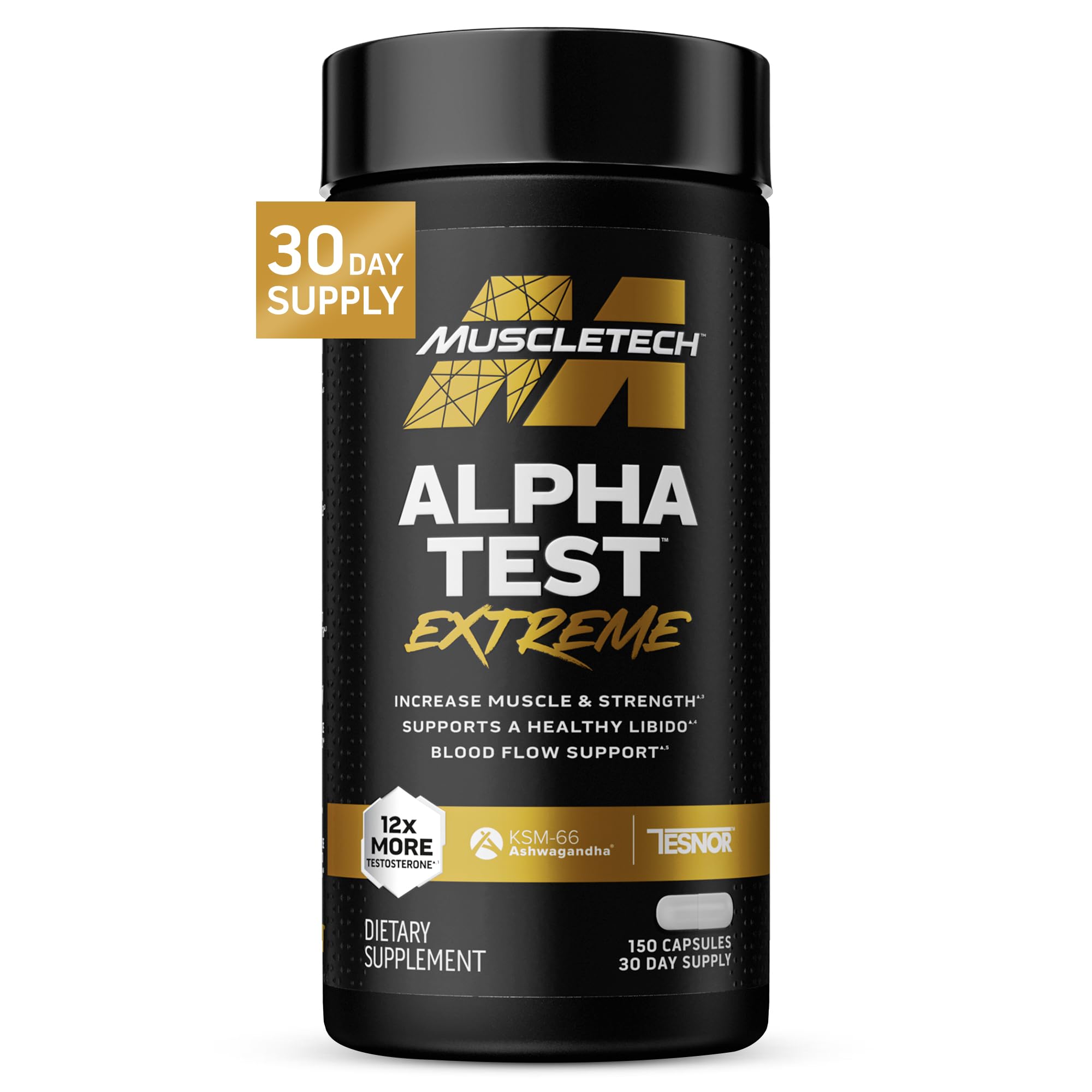Buy now MuscleTech Testosterone Booster for Men, AlphaTest (150 Capsules) - Workout Testosterone Supplement for Men - Sports Nutrition Testosterone Booster for Endurance, Strength & Muscle Builder at indiglob india
