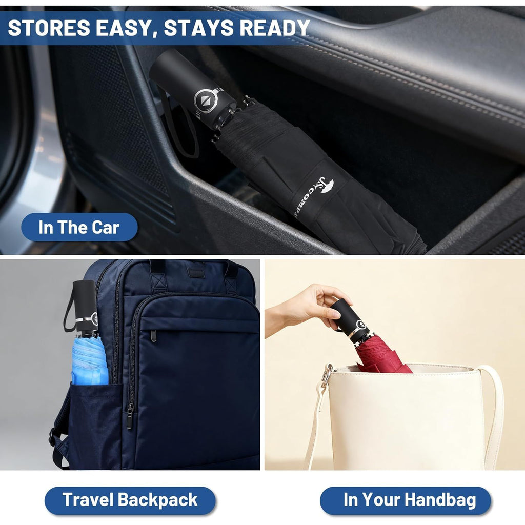 Buy now SY COMPACT Travel Umbrella Windproof Factory outlet Compact Automatic Umbrellas for Rain Compact Small UV Sun Protection Umbrella Durable Waterproof Lightweight-Fits Backpack Car Purse at indiglob india