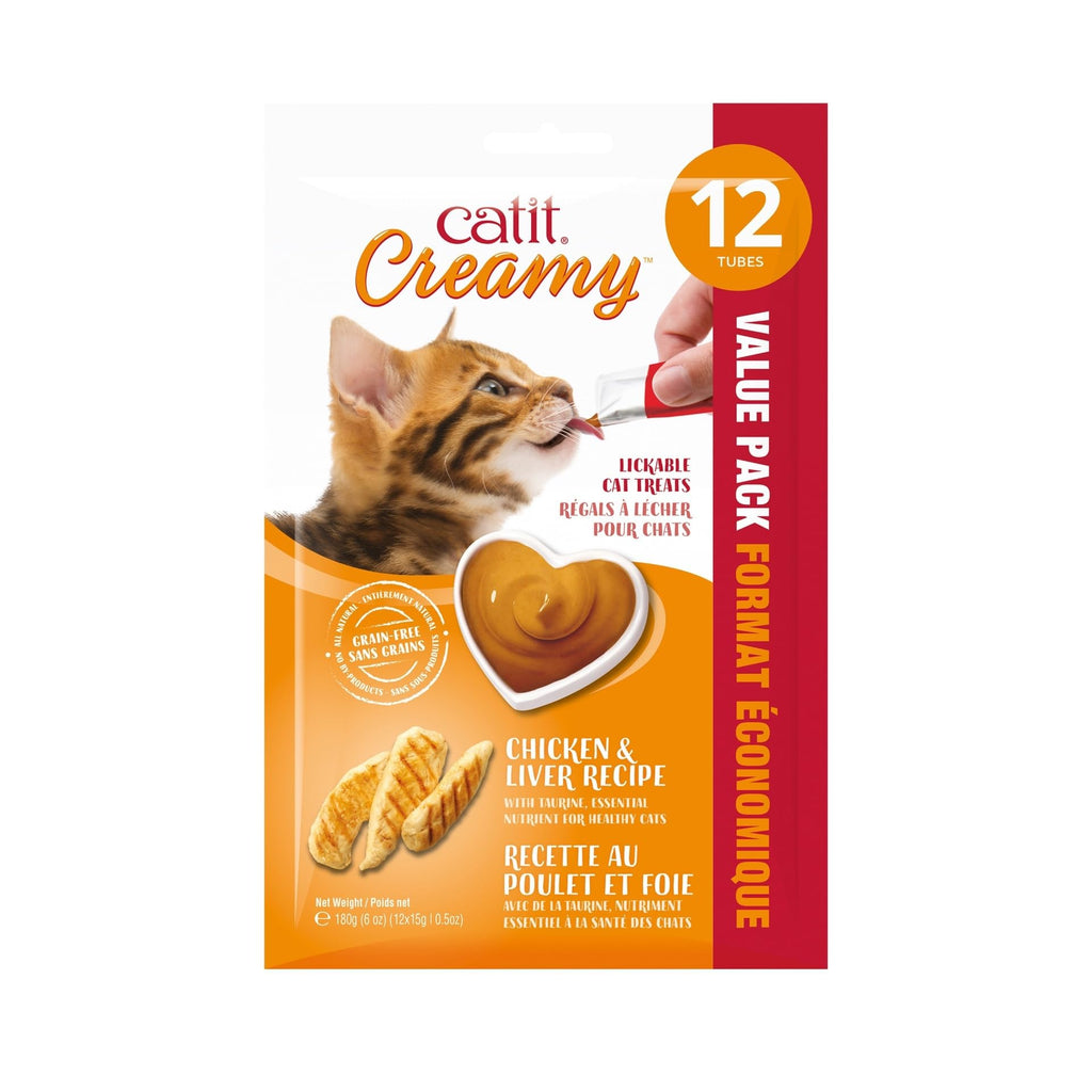 Catit Creamy Lickable Cat Treat, Assortment, 72-Pack