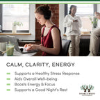 Ashwagandha 500mg 20:1 Extract, Stress, Calm + Sleep Support, 120 Capsules | Stress, Calm + Sleep Supplement, Concentrated 20:1 Root (~10g Equivalent), AM or PM Use, Vegetarian, 60-Day Supply