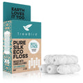 TreeBird Pure Silk Eco Floss Refills | Pack of 5 x 33yd Silk Dental Floss Spools | Waxed with Candelilla Wax | Mint