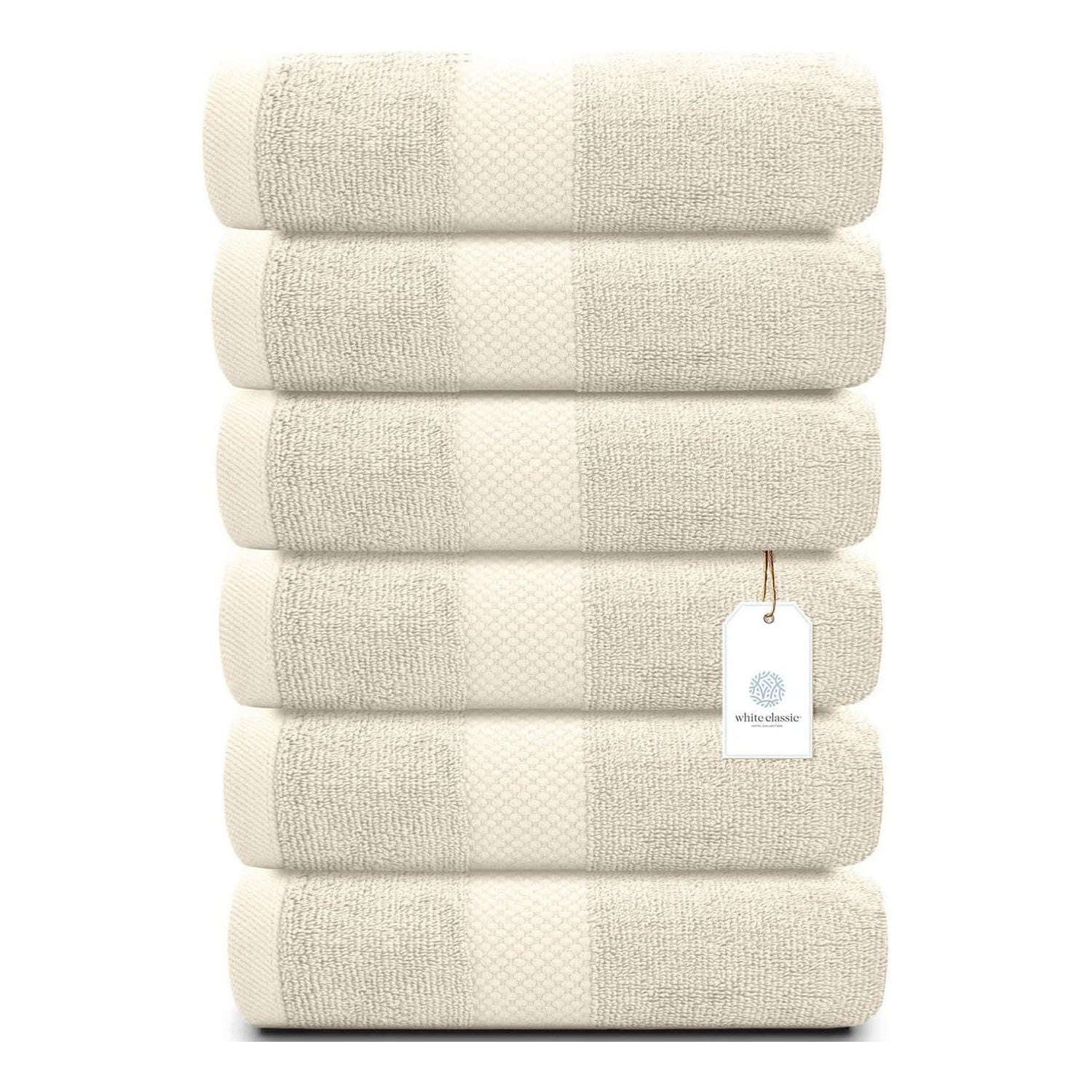 Buy now Luxury White Hand Towels - Soft 100% Turkish Cotton | Highly Absorbent Hotel spa Bathroom Towel Collection | 16x30 Inch | Set of 6 08: Ivory at indiglob india